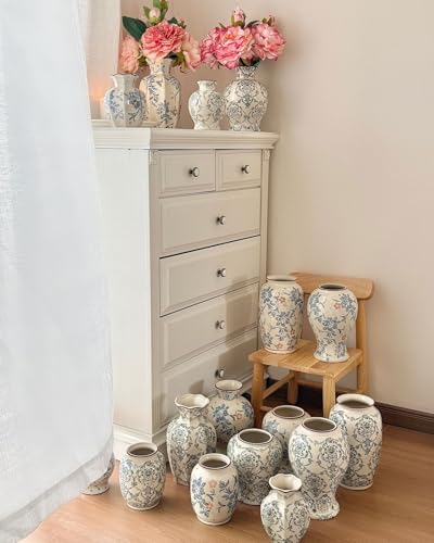 Vintage Chinoiserie Ginger Jar Ceramic Vase