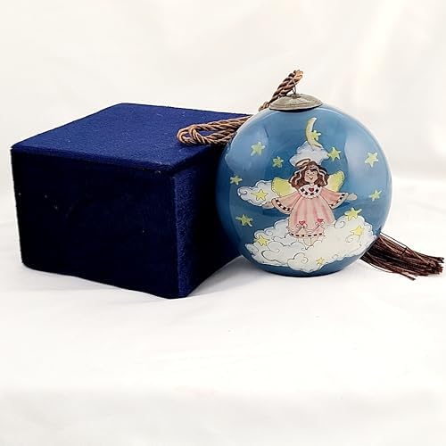 Hand-Painted Angel Glass Ornament - Artisan Crafted Collectible