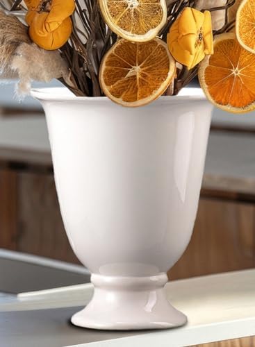 Serene Spaces Living Large White Porcelain Urn Vase