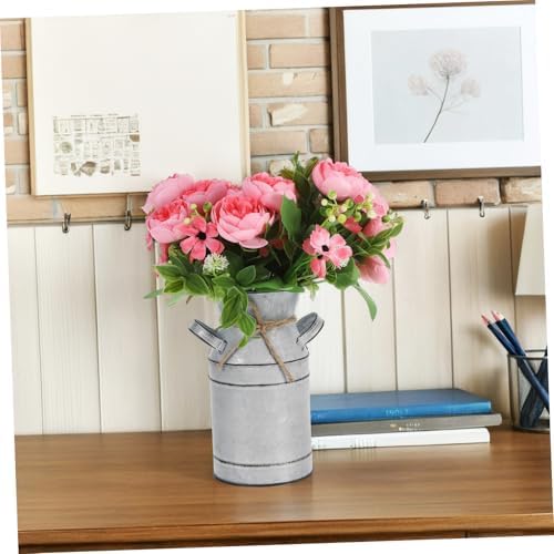 Rustic Metal Jug Vase for Flowers and Decor