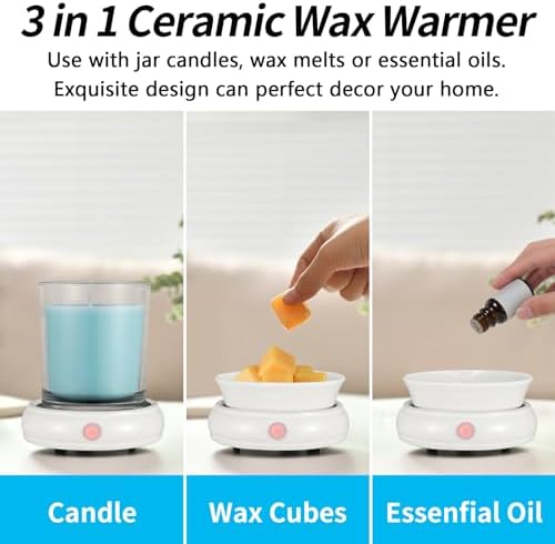Ceramic Wax Warmer 3-in-1 for Home Fragrance