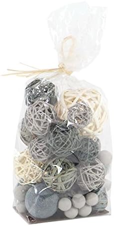 Deco 79 Coastal Dried Plant Orbs Set of 3 6W 11H Gray