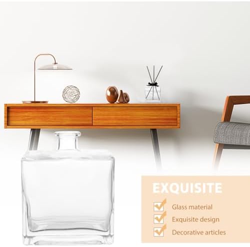 Square Flat Glass Aromatherapy Vase for Home Decor