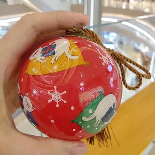 Handcrafted Painted Glass Ornament with Gift Box Sleepy Kitten Decor