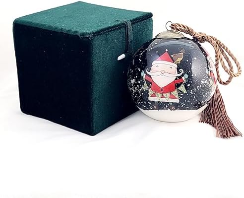 Hand-Painted Glass Santa HoHoHo Ornament - Unique Artisan Decor