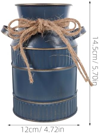 Vintage Galvanized Milk Can Flower Vase