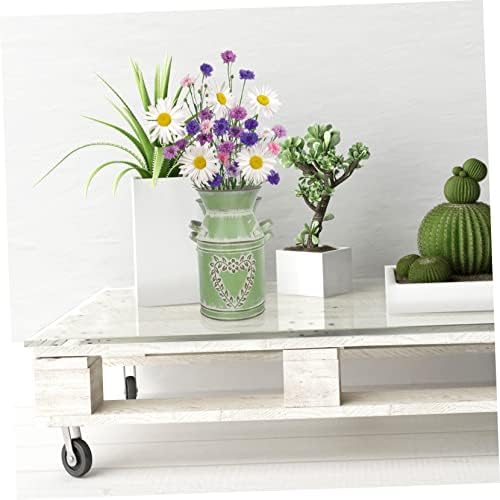 Rustic Metal Flower Pot with Handles for Home Decor