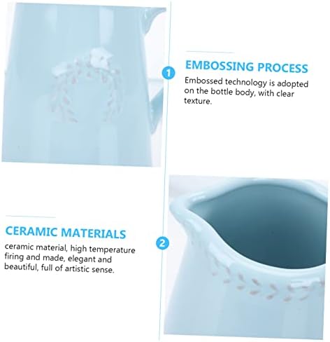 1 Pc Chic Blue Ceramic Flower Vase Elegant Home Decor