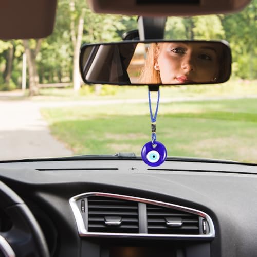 4 Pcs Blue Evil Eye Glass Hanging Pendant for Good Luck Protection