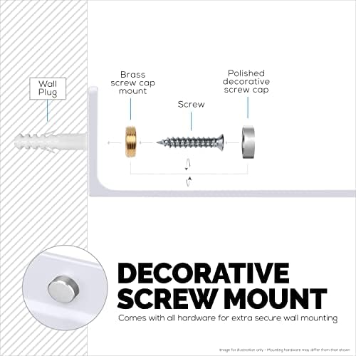 BRAINWAVZ Floating Metal Wall Shelf 2-Pack White