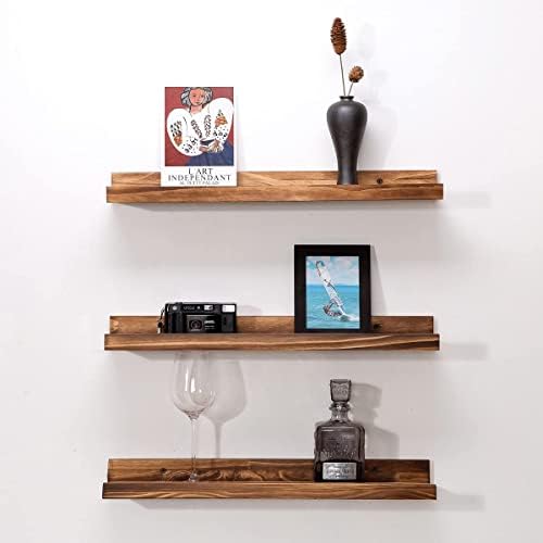 MBYD 3 Pc 24 Inch Floating Shelves Natural Wood