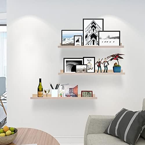 AZSKY Floating Picture Shelves Set of 3 24 Inch Wall Mount
