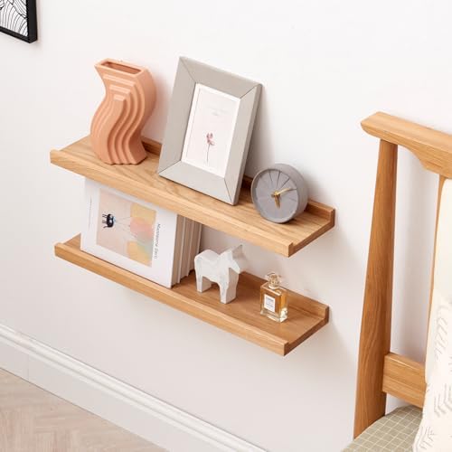 Treoakwis Oak Floating Shelves Wall Mount Display