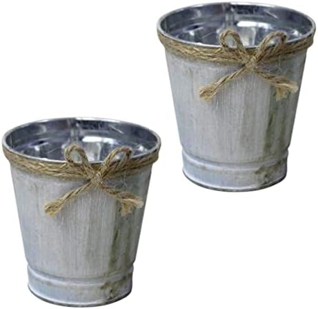Zerodeko Vintage Iron Bucket Flowerpot Set