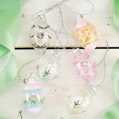 Lillian Vernon Hand Painted Blown Glass Easter Ornaments - 12 Piece Assorted Set