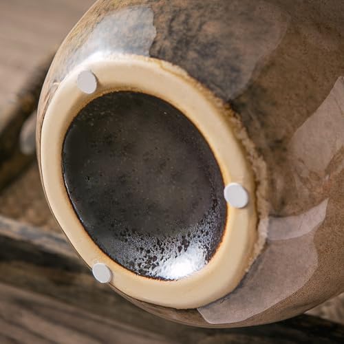 Kimdio Brown Ceramic Vase with Handles