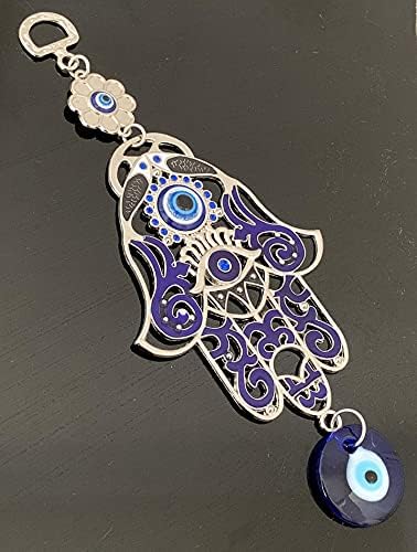 Betterdecor Blue Evil Eye Hamsa Hand Wall Hanging