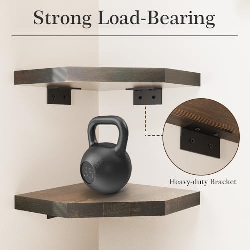 Habudda Corner Shelf Dark Walnut 100 Pine Wood