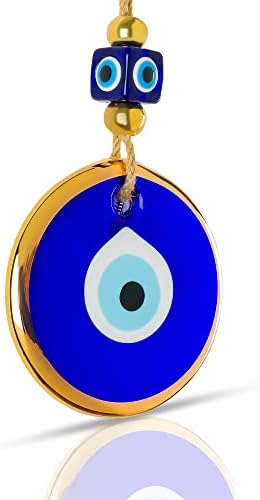 BCS Blue Evil Eye Wall Decor with Gold Border