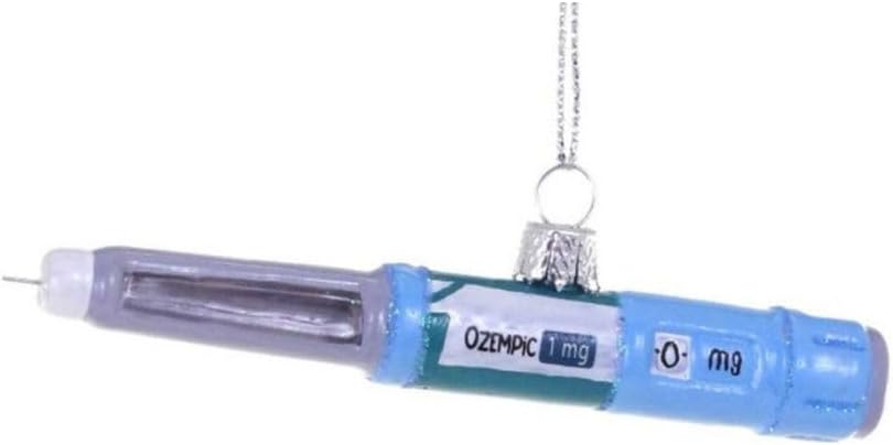 Cody Foster Co Weight Loss Injection Pen Ornament - Blue and Silver