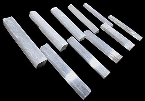 HQRP 5PCS White Selenite Sticks Natural Sparkling Gemstone
