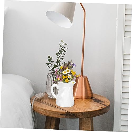 Flower Decor Kettle Shaped Ceramic Vase for Home Office