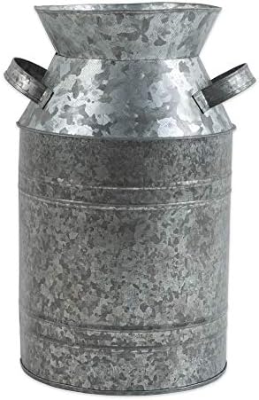 DII Galvanized Metal Milk Can Decor Rustic Farmhouse Silver