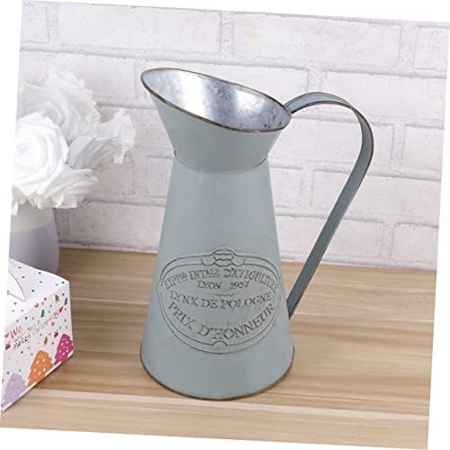 Rustic Metal Pitcher Vase Decor for Home Wedding Events