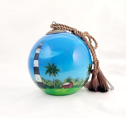 Lighthouse Coastal Theme Glass Artwork by LiBien