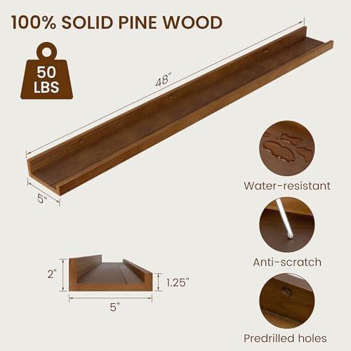 Vivelove Picture Ledge Shelf 48 Inch Floating Shelf Set of 2