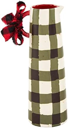 Mud Pie Green Check Bud Vase 725 x 235