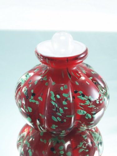 M Design Art Glass Ruby Red Melon Perfume Bottle