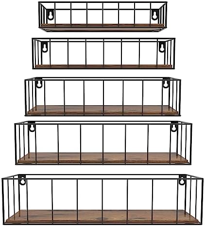 CRUGLA Floating Shelves Wall Mounted Set of 5