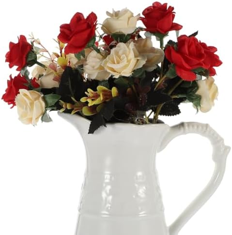Amosfun White Ceramic Pitcher Vase 76 Inch