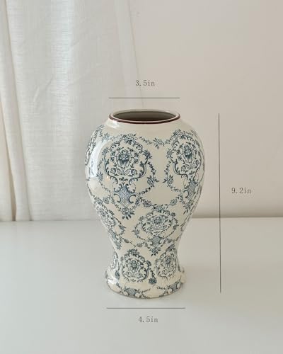 Vintage Chinoiserie Ginger Jar Ceramic Vase 1
