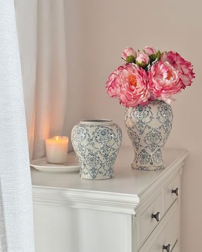 Vintage Chinoiserie Ginger Jar Ceramic Vase