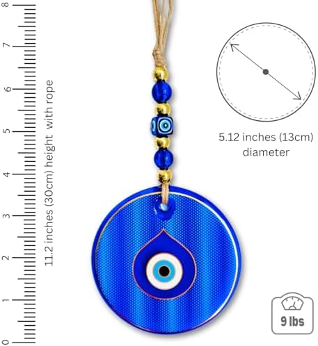 Gold Dotted Blue Evil Eye Suncather Hanging Decor