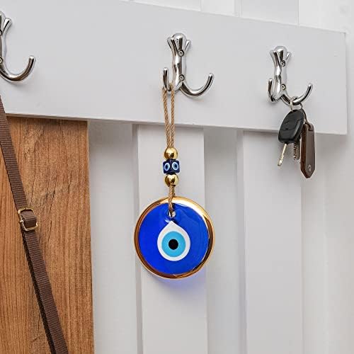 BCS Blue Evil Eye Wall Decor with Gold Border