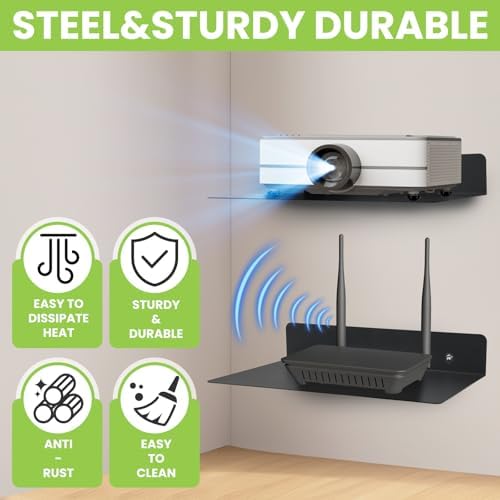 Steel Floating Shelves for Wall Black 906x689 in