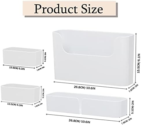 4 Pack White Floating Wall Shelf Organizer Set