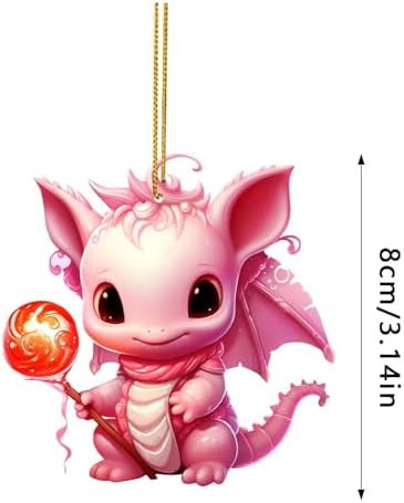 Generic Pink Dragon Christmas Tree Ornament Acrylic