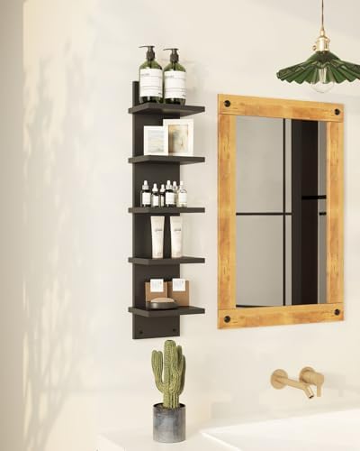 IBUYKE 5 Tier Wall Shelving Unit Black Vertical Storage Shelf