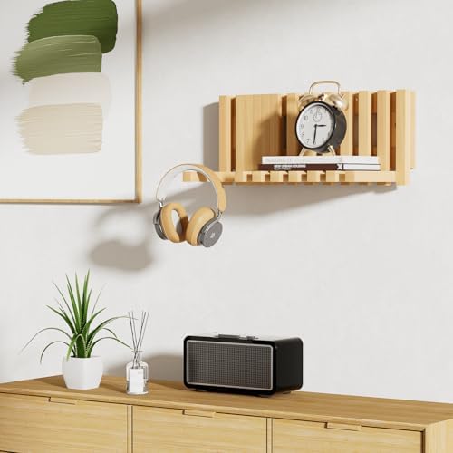 Piano Key Floating Shelf Set - 16 Inch Wall Mounted Storage