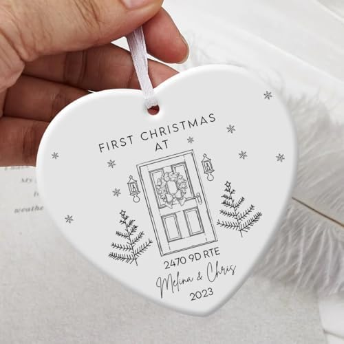 First Christmas Custom Name and Address Personalized Ornament