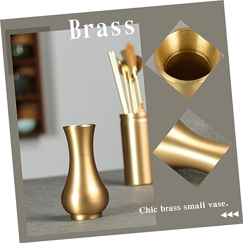 VINTORKY 1Pc Brass Flower Holder Vase for Home Decor