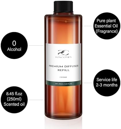 SOXCOMFY Cedar Diffuser Oil 845 Floz Luxury Home Fragrance