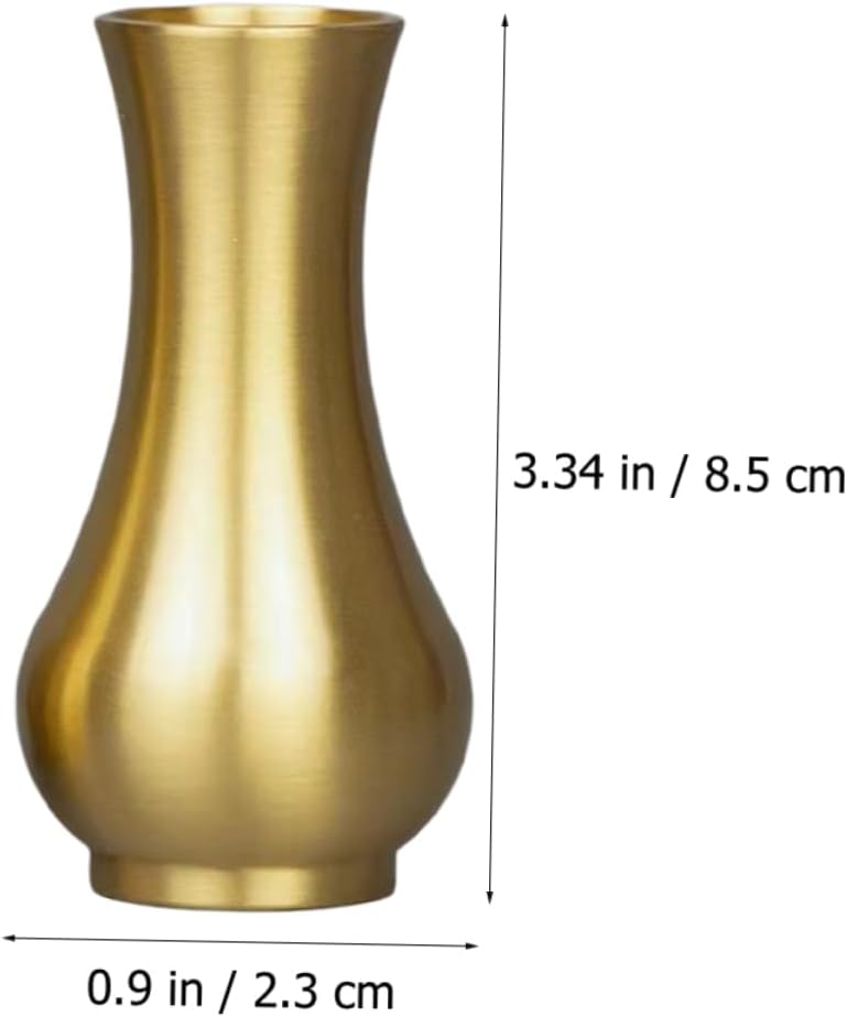 VINTORKY 1Pc Brass Flower Holder Vase for Home Decor