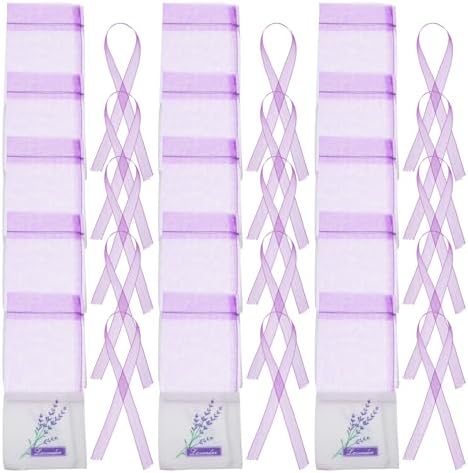 Wakauto 30pcs Purple Lavender Sachet Bags for Storage and Home Fragrance