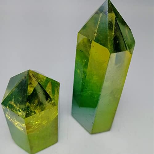 FLOAPA Yellow and Green Crystal Stones for Home Decor