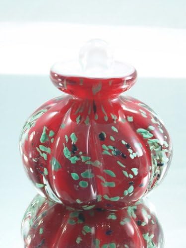 M Design Art Glass Ruby Red Melon Perfume Bottle